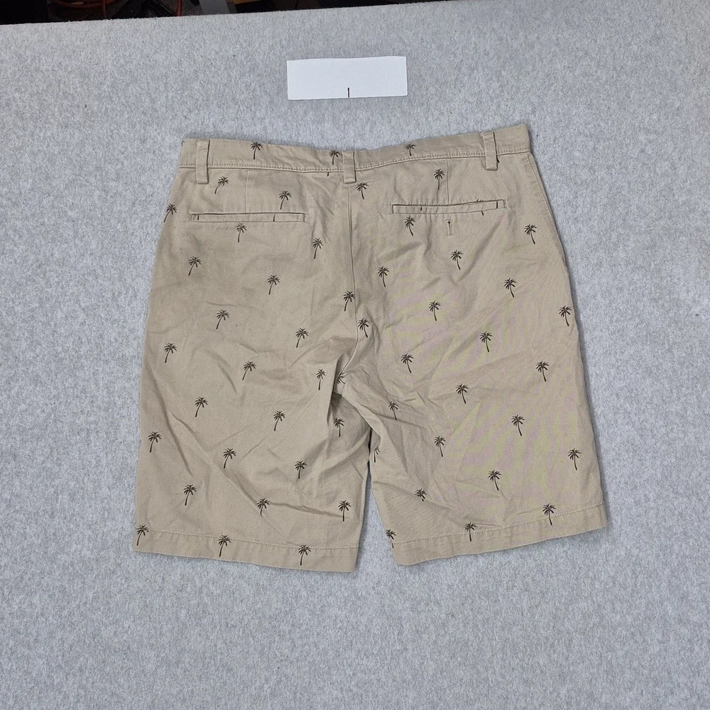 Banana Republic Men Shorts 32 Khaki Emerson Chino‎ Twill Palm Trees